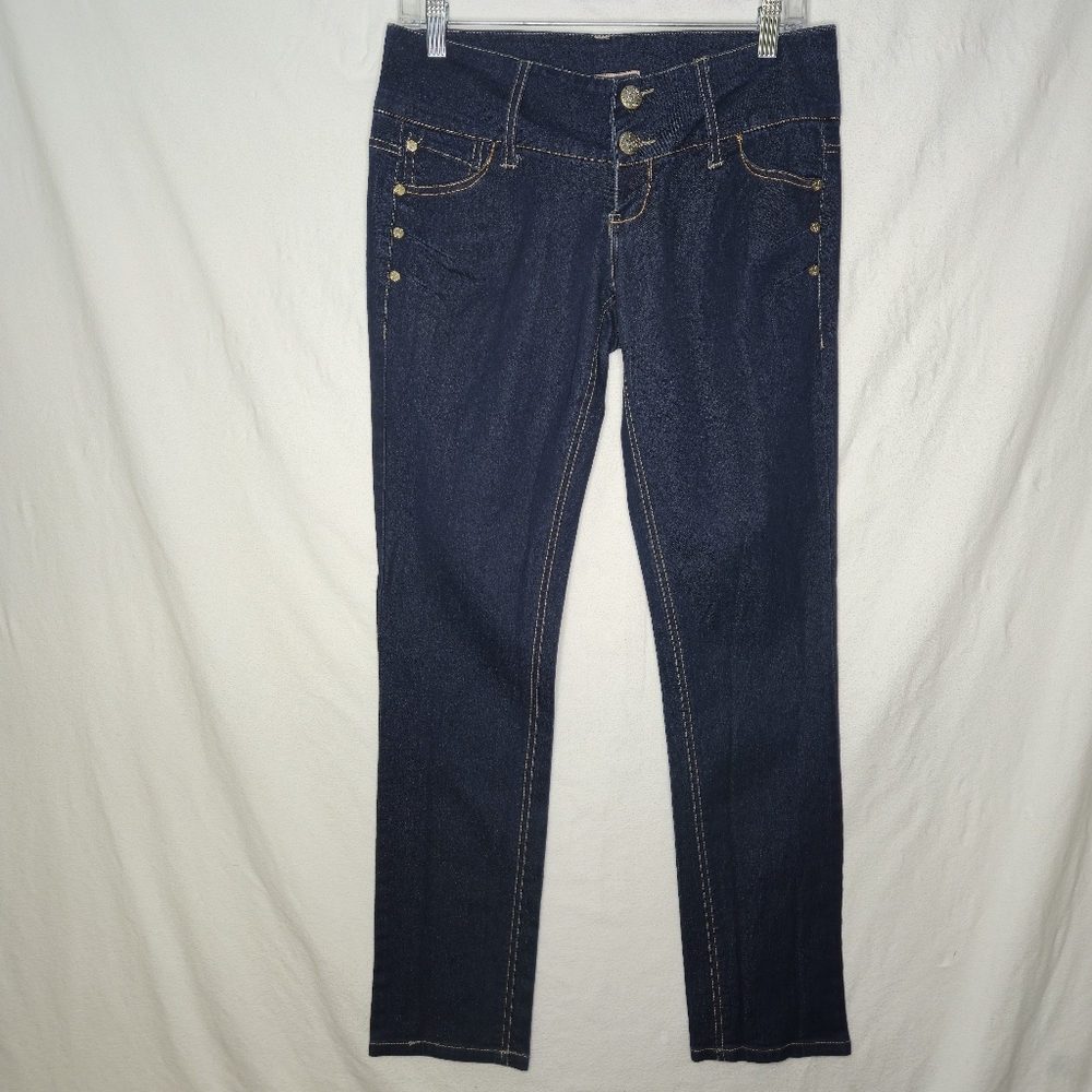 Younique Ladies Denim Blue Jeans With Double Button And Zipper Fly Size 9